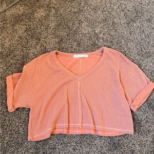 Altar'd State Coral Knit Crop Top